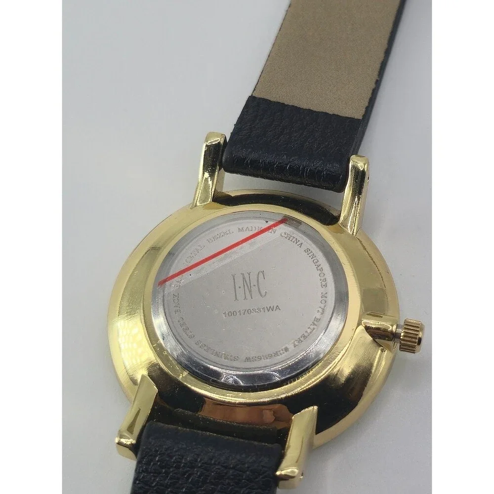 INC International Concepts Women's Black Strap Watch 32mm
